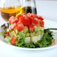 Avocado, Tomato and Mozzarella Tower Salad image