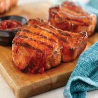 Grilled Ribeye (Rib) Pork Chops With Easy Spicy BBQ Sauce_image
