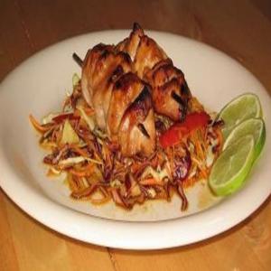 Szechuan Chicken Skewers With Singapore Cole Slaw image
