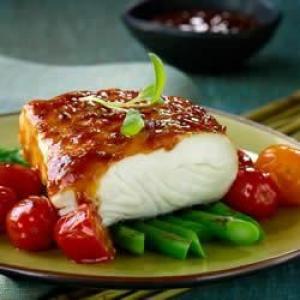 Glazed Fish with Roasted Asparagus and Cherry Tomatoes_image