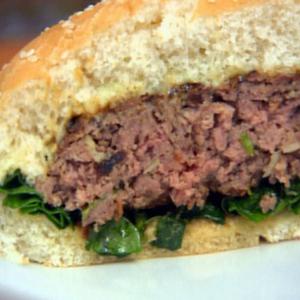 Mirin Glazed Burgers with Sesame-Ponzu Spinach and Wasabi-Ginger Mayonnaise_image