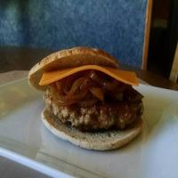 Homemade Brat Burgers w Beer Braised Onions image