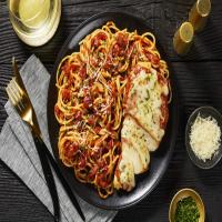 Cheesy Prosciutto-Wrapped Chicken over Spaghetti with Tuscan-Spiced Marinara_image