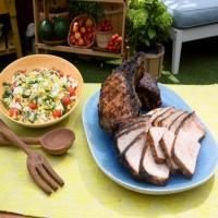 Smoky Grilled Pork Chops and Zucchini Noodles image
