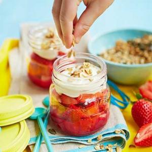 Red berry granola yogurt pots image