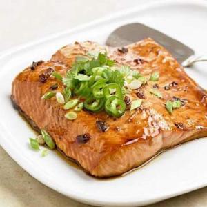 PEPPER JELLY AND SOY GLAZED SALMON image