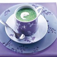 Creamy chilled basil, pea & lettuce soup image