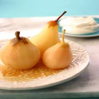 Riesling Poached Pears with Cardamom Cream image
