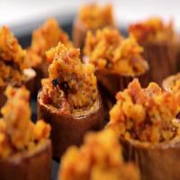Eggplant Cups with Cornbread Stuffing_image