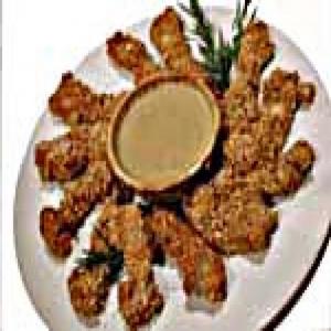 Peanut Coated Chicken Thigh Tenders with Curry Coconut Sauce_image
