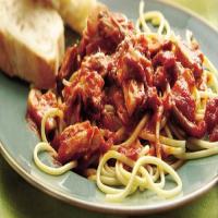 Slow-Cooker Chunky Pork and Mushroom Spaghetti Sauce image