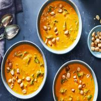 Slow-Cooker Curried Sweet Potato Soup With Coconut and Kale image