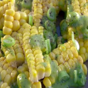 Grilled Corn Sheets with Scallion Vinaigrette_image