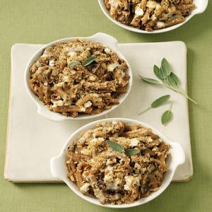 Individual Farro-Pasta Gratins with Goat Cheese, Sage, and Mushrooms_image