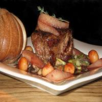 Pear and Red Wine Glazed Kangaroo Fillet (Or Beef) With Macadami_image