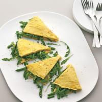 Omelet with Asparagus, Greens, and Pecorino image