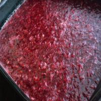 Cranberry Salad in Raspberry Jello with Cream Cheese Topping image