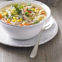 Chicken, sweetcorn & noodle soup image