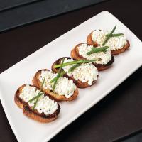 Whipped Honey Goat Cheese on Grilled Crostini_image