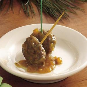 Slow Cooker Curry-Mustard Glazed Meatballs_image