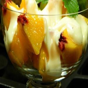 Fresh Peaches with Honey-Vanilla Creme Fraiche Recipe_image