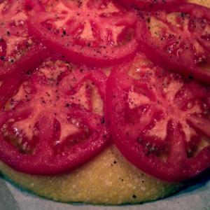Garlic Tomato Polenta Cakes_image
