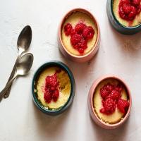 Lemon Pudding Cakes With Sugared Raspberries image