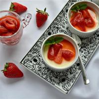 White Chocolate Panna Cotta with Stewed Strawberries image
