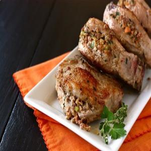 Pork Chops with Andouille & Pecan Stuffing_image