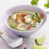 Tom yum (hot & sour) soup with prawns image