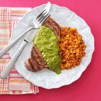 Steakhouse Strip Steaks with Chimichurri image