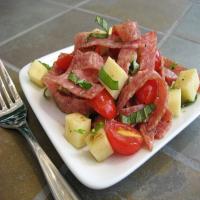 Salami Salad With Tomatoes and Mozzarella image