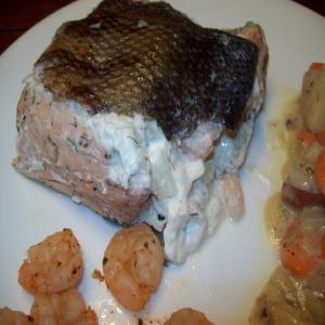 Salmon Fillet With Shrimp and Crab Stuffing image