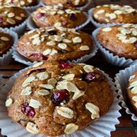 Healthy Pumpkin Cranberry Muffins image