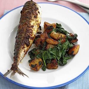 Devilled mackerel with potatoes & spinach_image