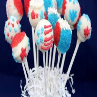 Red, White and Blue Cake Pops image