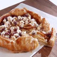 Apple Galette with Goat Cheese, Sour Cherry, and Almond Topping image