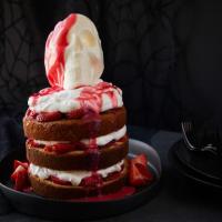 Halloween Strawberry Shortcake Skull Cake image