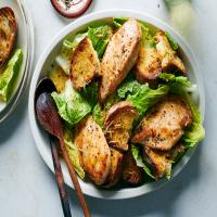 Spicy, Lemony Chicken Breasts With Croutons and Greens image