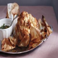 Whole Roasted Cauliflower with Green Herb Sauce_image