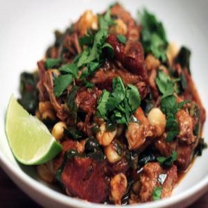 Spicy Pork Stew with Hominy & Collard Greens_image