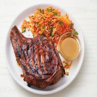 Grilled Mustard Pork Chops with Carrot Salad image