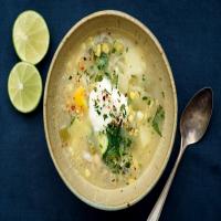 Corn and Clam Chowder With Zucchini and Herbs image
