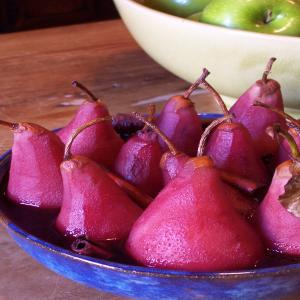 Pears Poached in Spiced Red Wine image