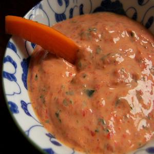 Guilt Free Creamy Roasted Red Pepper & Basil Dip (Low Fat) image