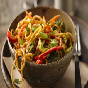 Noodle Bowl with Beer-Peanut Sauce image
