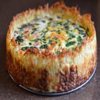 Spinach & Gruyere Cheese Quiche with a Hash Brown Crust Recipe - (3.7/5) image