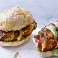 Fully loaded Cajun chicken burgers image