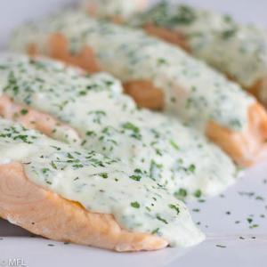 Pressure Cooker Salmon with Creamy Herb Parmesan Sauce - My Forking Life_image