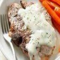 PORK CHOPS WITH BLUE CHEESE SAUCE_image